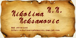 Nikolina Nekšanović vizit kartica